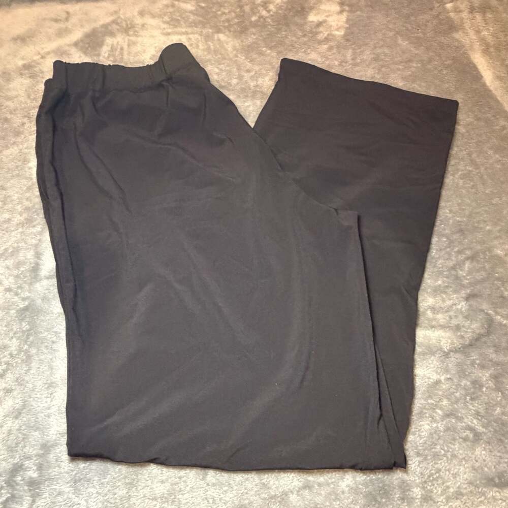 J.Jill Fit Women's Black Wide Leg Pull-On Pants Size M with Ankle Zips